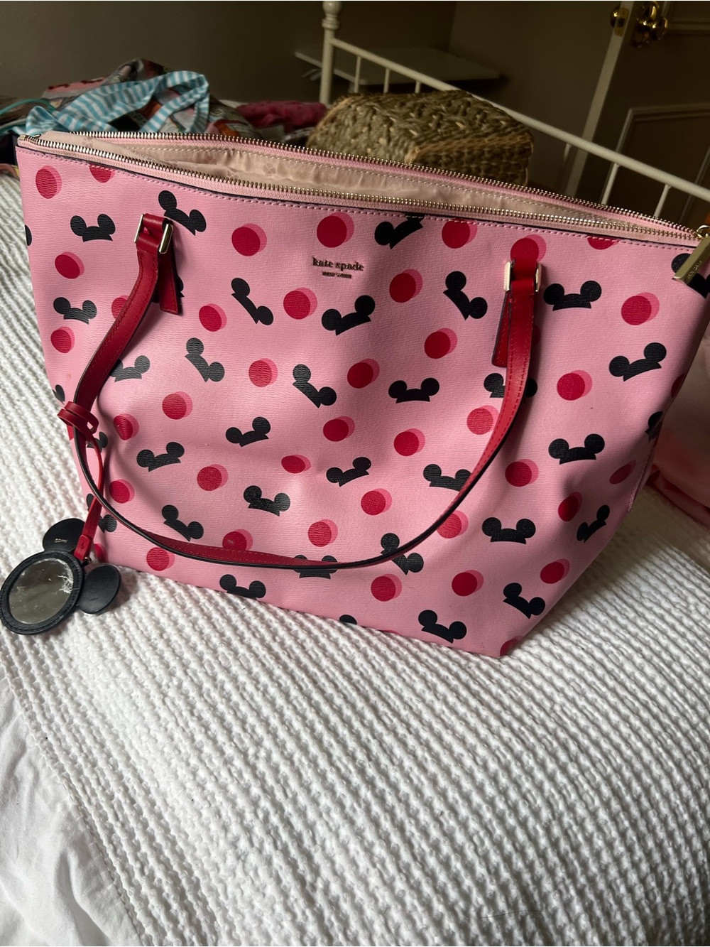 kate spade Disney Pink Polka Dot Tote Bag